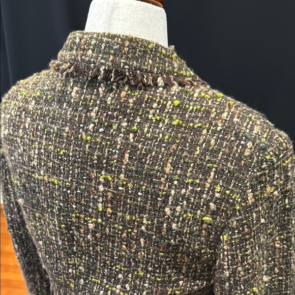 J Jill Brown and Green Blazer Structured Wool Blend - Picture 8 of 11